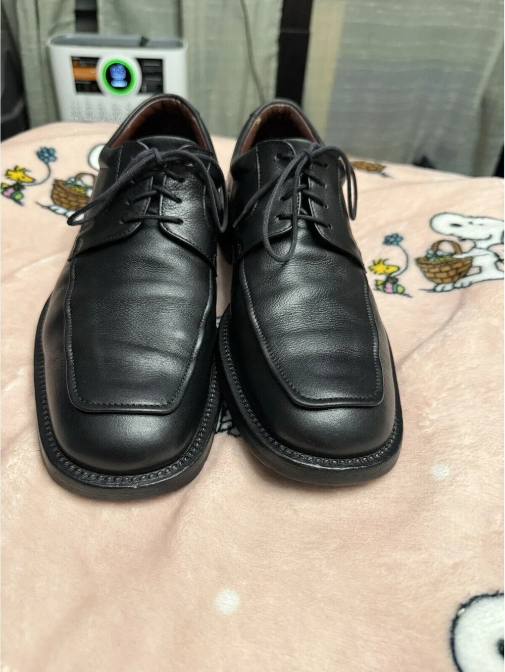 Gordon Rush Men's Black Leather Lace-Up Derby Dress Shoes Square Toe US 8